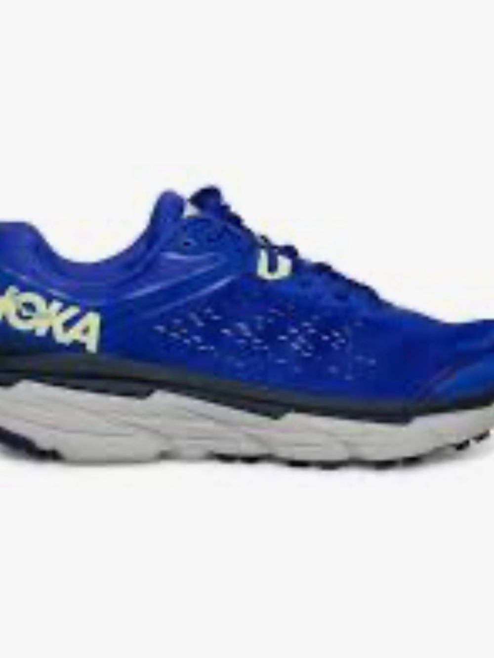Hoka One One Challenger ATR6 Blue Athletic Running Shoe with Lime Accents